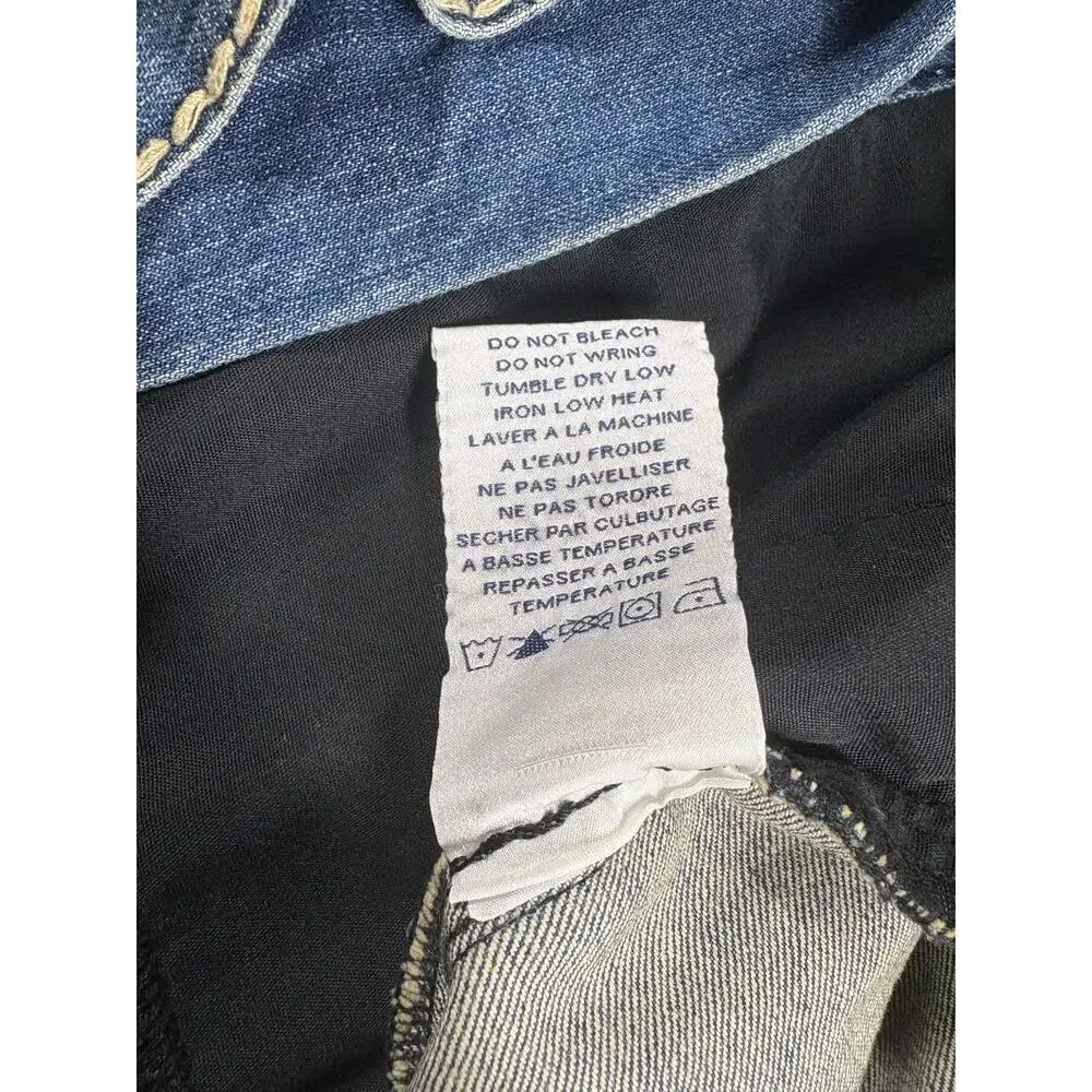 Rivet‎ de Cru Jacket Mens Size 3X Classic Trucker Denim Stitched Moto Distressed